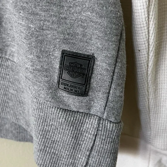 Harley Davidson Ribbed Knit Long Sleeved T-shirt Slim XL Stay Fast Biker Skull - Picture 2 of 6